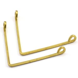 Brass Wire Pendant, 24 Raw Brass Wire Pendant With 2 Holes (30x1mm) BS 2194