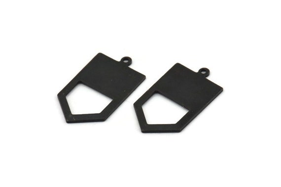 Buy Black Chevron Charm, 6 Oxidized Black Brass Arrow Charms With
