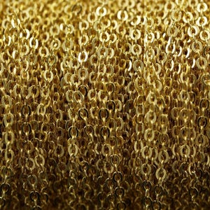 Gold Tone Chain, 100 Meters - 330 Feet (1.5x2mm) Gold Tone Brass Soldered Chain - Y006 ( Z016 )