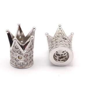 1 corona de circonita cúbica con micropavé de circonitas cúbicas (12 x 10 mm), tamaño del orificio 5 W1600150 B-4