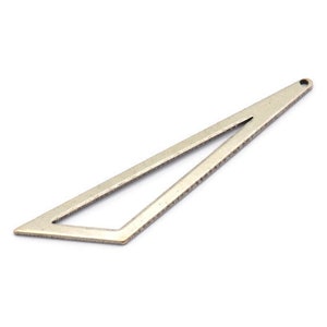 Open Triangle Charm, 2 Antique Silver Plated Brass Triangle Charms with 1 Hole (59x47x18x0.80mm) Bs 1291 H0062