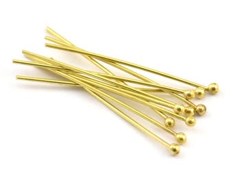 Brass Ball Pin, 250 Raw Brass Ball Pins (30x1.8mm) BS 2293