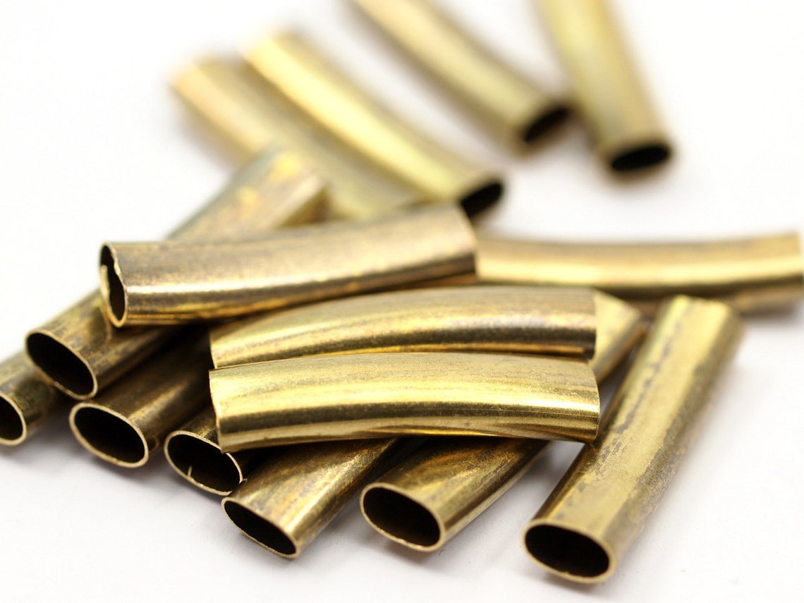 Brass Oval Tube 24 Oval Raw Brass Tubes 29x7.3x4.5mm Sq32 Etsy
