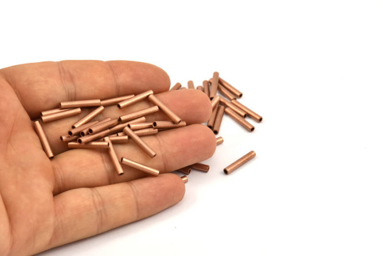 Copper Tube Beads 50 Raw Copper Tube Beads 25x15mm D277 Etsy