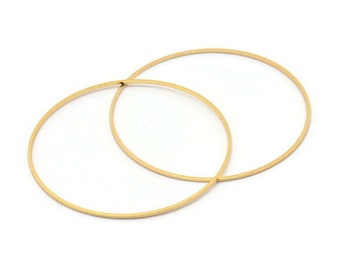 Gold Circle Connectors, 8 Gold Plated Brass Circle Connectors (50X0.8mm) Bs-1111 Q0181