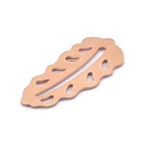 Copper Leaf Blank, 8  Raw Copper Leaf Blanks, Copper Blanks, Stamping Blanks (30x13x0.80mm) M01715