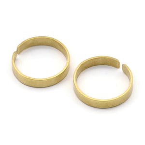 Messing Glatt Ring, 8 Verstellbare Glatte Messing Ringe, Ring-Einstellungen (21 x 4 mm) A2569