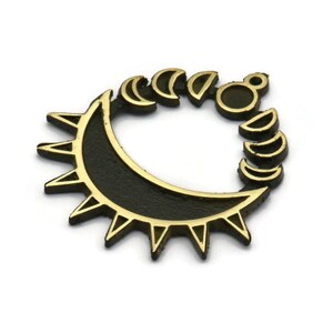 Brass Moon Charm, Raw Brass Crescent Moon Charms With 1 Loop, Moon Phases Findings (32x30.5x1.5mm) N2221