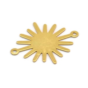 Vergoldeter Sunny Verbinder, 6 Vergoldete Messing Verbinder mit 2 Schlaufen (27x22x0.40 mm) A1183