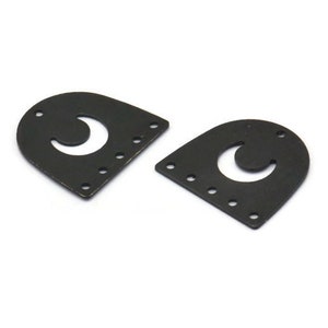 Black Moon Charm,  12 Oxidized Black Brass D Shape Charms With 6 Holes (16x17x0.50mm) M720