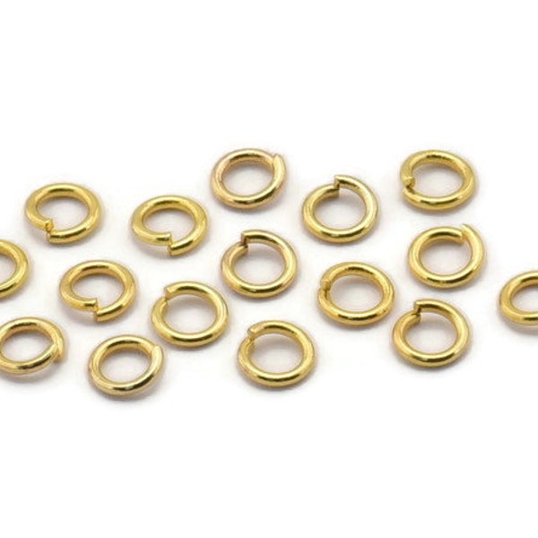 4mm Jump Ring - 500 Golden Brass Jump Rings, Findings (4x0.7mm) ( A0078 )