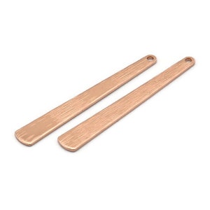 Rose Gold Necklace Bar, 4 Rose Gold Plated Brass Textured Bar Charms With 1 Hole, Earrings, Pendants (43x6x0.80mm) D0795 H0960