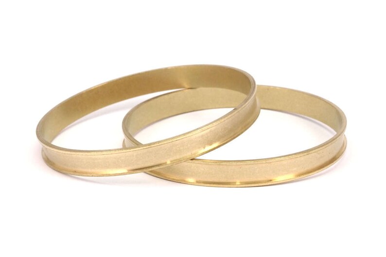 Brass Channel Bracelet 2 Raw Brass Channel Bangle Settings Etsy