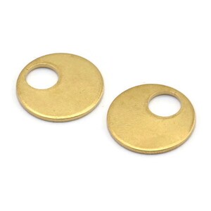 Brass Round Charm, 12 Raw Brass Hoop Charms, Earrings, Findings (16x1mm) D1076