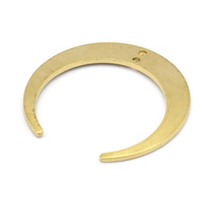 Brass Moon Charms, 6 Raw Brass Crescent Moon Charms With 2 Holes, Pendants, Earrings, Findings (27x26x5x1mm) D0610