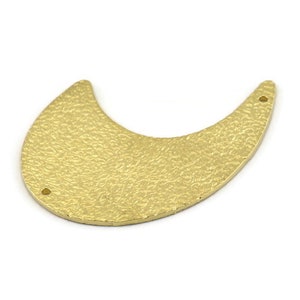 Brass Wavy Charm, Textured Raw Brass Wavy Charms With 2 Holes, Findings, Connectors (40x30x1mm) N1071
