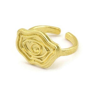 Brass Eye Ring, Raw Brass Eye Rings, Adjustable Rings, Evil Eye Rings - N2506
