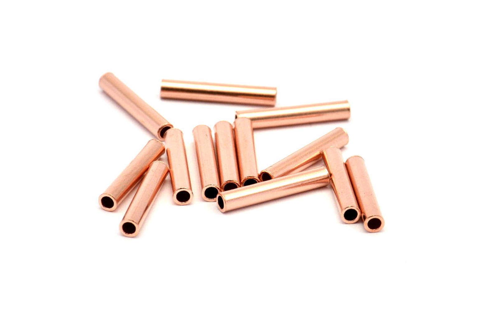 Copper Tube Beads 50 Raw Copper Tube Beads 25x15mm D386 Etsy