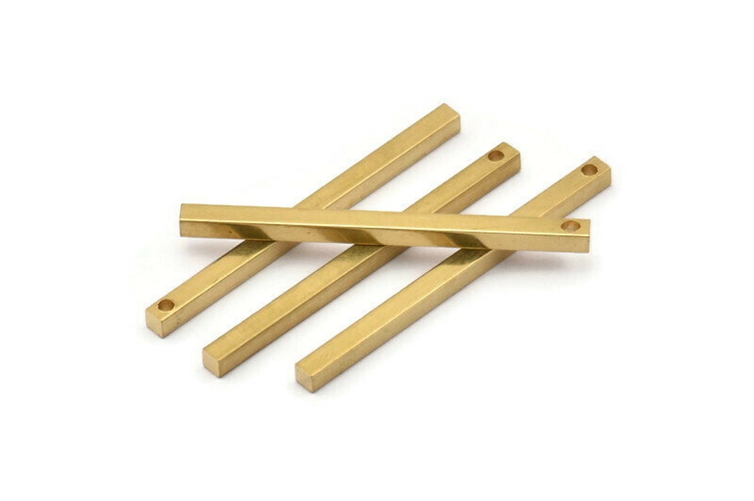 Tiny Necklace Bar 12 Raw Brass Bars Necklace Earring Etsy