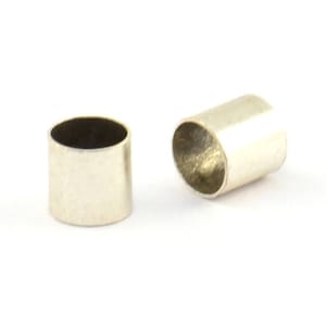 Antique Silver Tube Bead, 50 Antique Silver Plated Brass Tube Beads (5x5mm) Bs 1460 H0318
