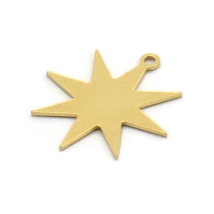 Messing Stern Charm, 24 Messing Stern Charms mit 1 Schleife, Charm Anhänger (19x18x0.60 mm) SMP0314 A2927