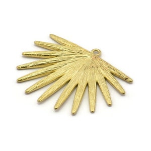 Brass Sun Charm, Raw Brass Sunshine Charms With 1 Loop, Pendants, Earrings (38x31x2mm) N0720