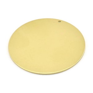 Brass Round Charm, 2 Raw Brass Round Charms With 1 Hole, Stamping Blanks (43x0.90mm) M647