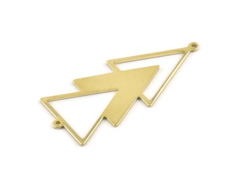 May include: Gold metal geometric triangle charm with two holes for attaching to jewelry or other crafts.