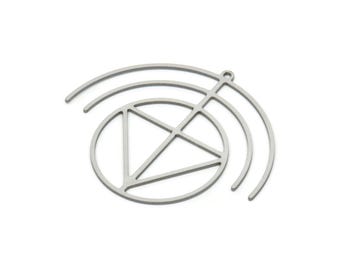 Steel Geometric Charm, Stainles Steel Geometric Charms, Steel Earring Charms, Steel Charms for Jewelry Making (36x41x0.80mm) SMP1956