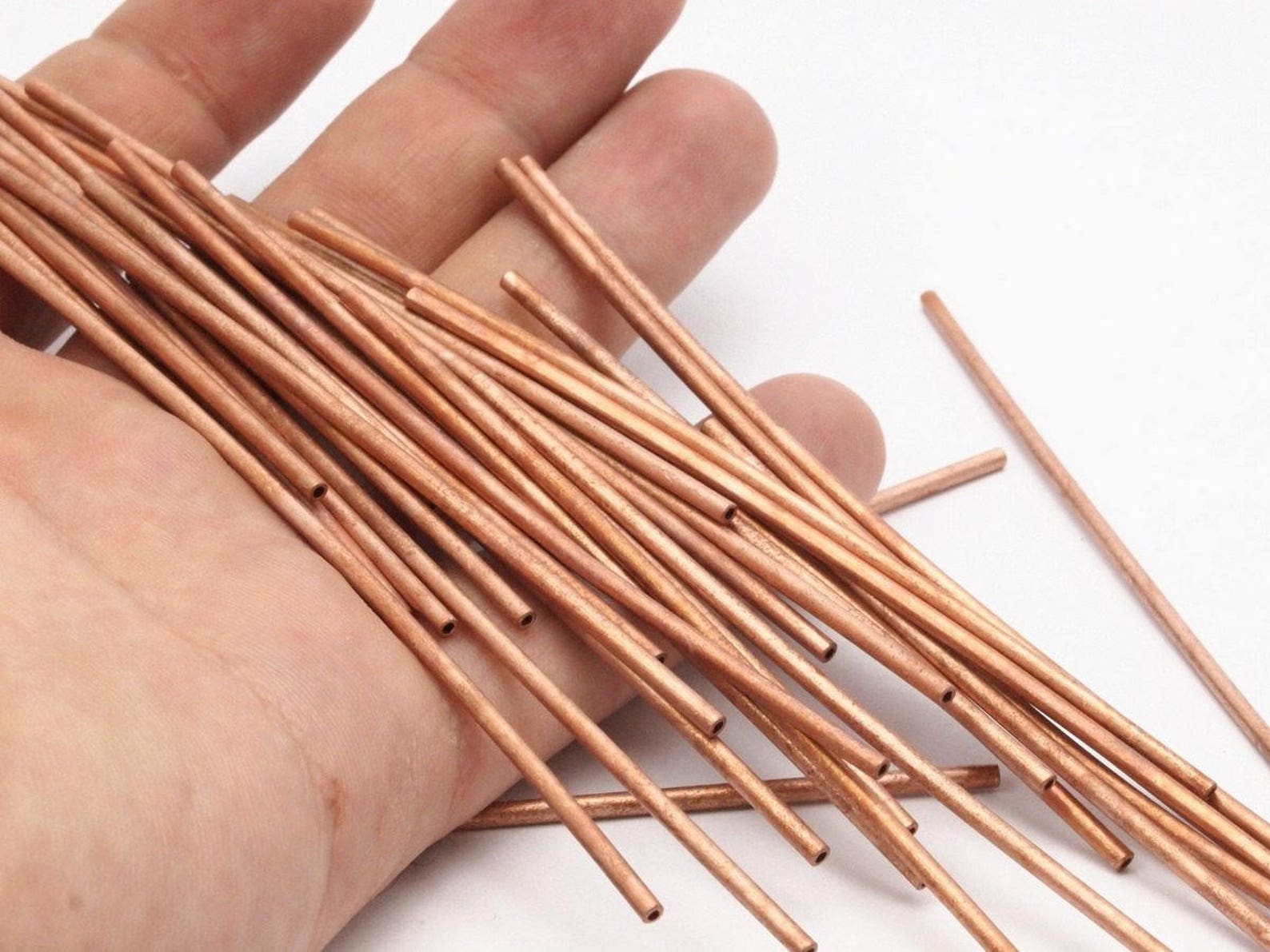 Copper Tube Beads 10 Raw Copper Tubes 2x125mm D285 Etsy