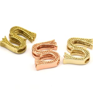Pingentes de 3 letras, 3 alfabetos de letras de latão, opções de acabamento em ouro rosa e ouro, letras maiúsculas, pingente inicial de letra para colares personalizados
