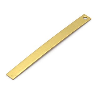 Brass Stamping Blank, 12 Raw Brass Stamping Blanks (5x59x0.80mm) D0422