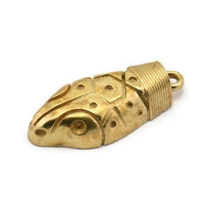 Ciondolo a forma di serpente in ottone, 2 ciondoli a forma di serpente in ottone grezzo con 1 anello, ciondoli, accessori (28x12x6mm) SY0031