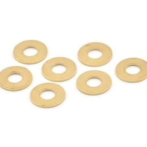 Brass  Round Connector, 24 Raw Brass Round Disc, Middle Hole Connectors, Bead Caps, Findings (12x0.80mm) D1415