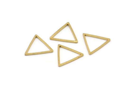 Brass Triangle Charm, 50 Raw Brass Open Triangle Ring Charms (15x0.90mm) Bs 1024