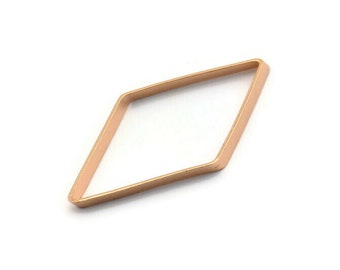 May include: A rose gold diamond-shaped ring with a smooth, polished finish.