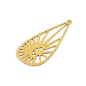 Brass Moon Charm, Raw Brass Sun Charms, Brass Earring Charms, Brass Charms for Jewelry Making (36x17x0.60mm) SMP1284