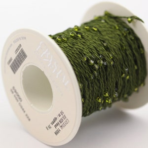 1 Spool - 50 Meters - Swarovski Crystal Cotton Yarn, Olivine