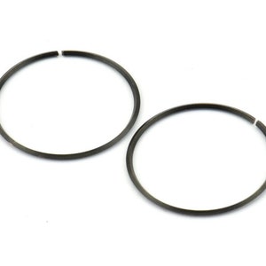 Wire Ear Hoops, 12 Oxidized Brass Black Faceted Wire Hoops, Earring Findings (30x1.3mm) E065 S656