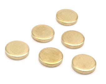 Brass Circle Blank, 6 Raw Brass Circle Blanks (15x3mm) Y210