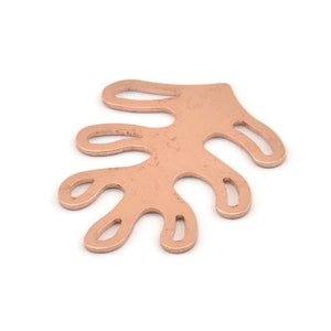 Copper Leaf, 8 Raw Copper, Leaf Blank, Leaf Charm, Stamping Blank, Leaf Findings (32x25x0.80mm) M487