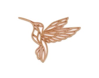 Breloque oiseau en cuivre, breloques en forme de colibri en cuivre brut, Apprêts (37x39x0,80 mm) SMP3083