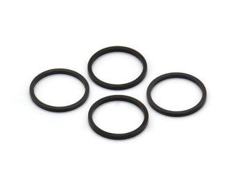 13mm Black Rings - 50 Oxidized Brass Black Circle Connectors (13x1x1mm) BS 1100 S552