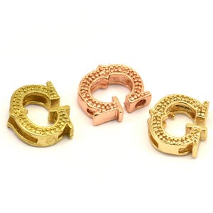 Pingentes de 3 letras, 3 alfabetos de letras de latão, opções de acabamento em ouro rosa e ouro, letras maiúsculas, pingente inicial de letra para colares personalizados