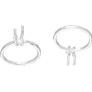 Silver Claw Ring, 2 925 Silver Claw Ring Blanks With 4 Claws For Natural Stones N0210