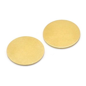 Brass Round Tag, 6 Raw Brass Round Stamping Blanks, Findings (20x1mm) A0249