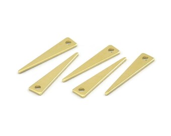 Brass Triangle Charm, 50 Raw Brass Tiny Triangle Charms With 1 Hole, Findings (20x4.5x0.80mm) M141