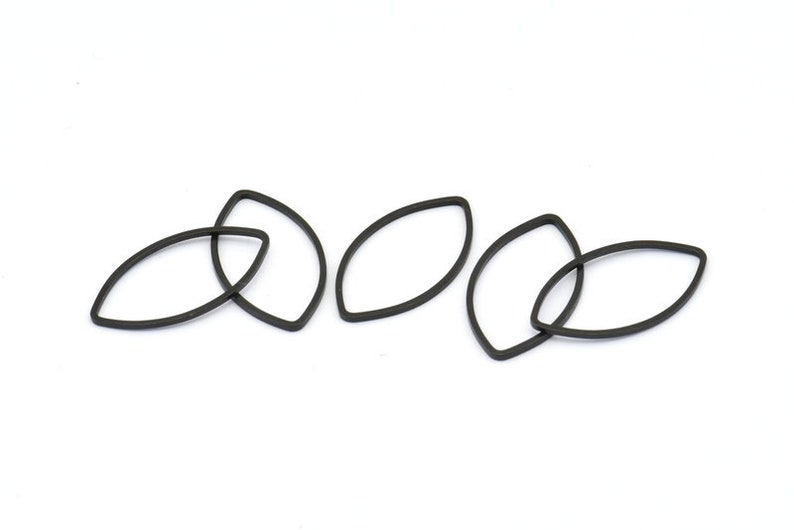 Black Marquise Ring Connector 25 Oxidized Brass Black Marquise Ring 14x25x0.9mm D064 Charms