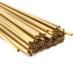Brass Himmeli Tubes, 24 Raw Brass Himmeli Diy Square Tubes , For Air Plants , Geometric Shapes Customize Size