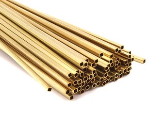 Messing Himmeli Tubes, 24 Quadratrohren aus Rohmessing Himmeli Diy, für Luftpflanzen, geometrische Formen passen die Größe an